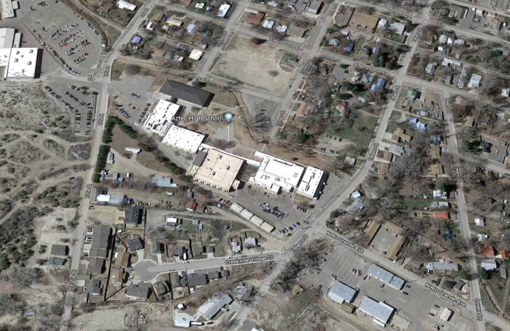 shooting-1024×665 An aerial view of Aztec High School, in Aztec, New Mexico.