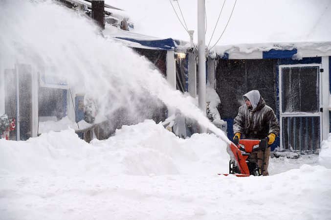 Blowing and Drifting snow from a major winter storm that has moved up the Coast has pounded the Delaware Beach's with over 10 inch's of the white stuff as cold temperatures move back in. Deldot is having a hard time keeping Coastal Highway, the main road to Rehoboth Beach open.  Rehoboth Beach maintenance crews are trying to open the streets in the city, but the wind keeps blowing the snow back. (Chuck Snyder/for WHYY)