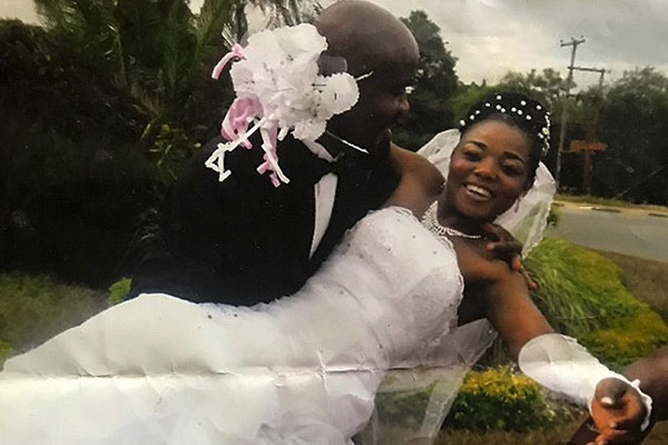1649 Twendele and Lukoji pose for a wedding photo in May 2015. (Photo courtesy of Lisette Lukoji)
