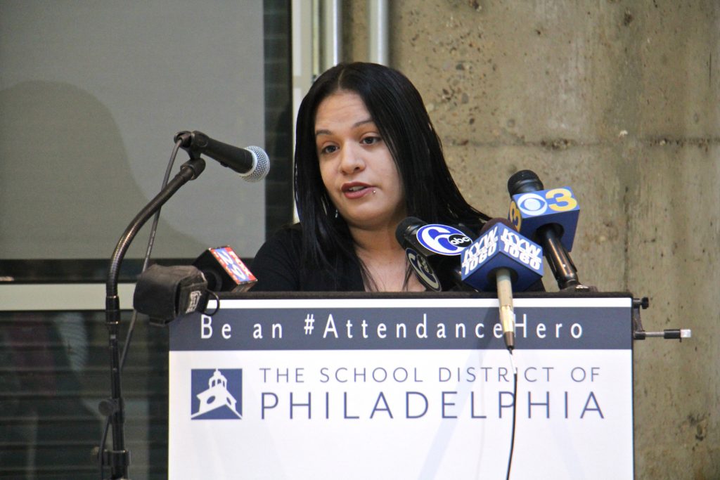 2018 01 03-e lee-eva sanchez-philadelphia-school attendance Parent Eva Sanchez talks about her strategies for getting her kids up and out to school every morning. Sanchez is a participant in the #AttendanceHero social media campaign to improve attendance at Philadelphia schools.