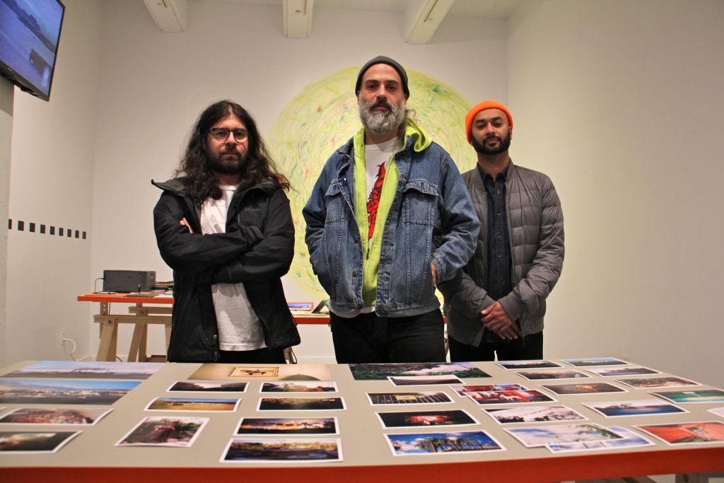 2018 01 12-e lee-ricky yanas grimaldi baez sheldon abba-philadelphia crane arts-puerto rico exhibit Artists (from left) Ricky Yanas, Grimaldi Baez and Sheldon Abba at their exhibit,