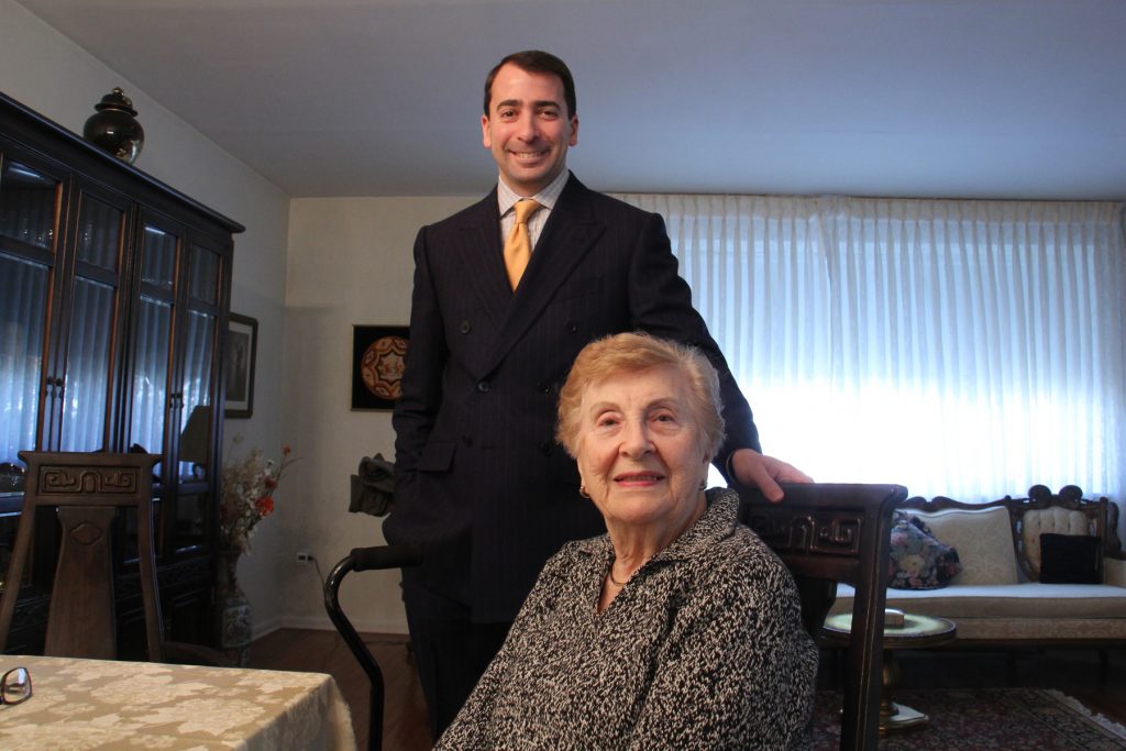 2018 01 26-e lee-brian gralnick sylvia genoy-philadelphia northeast-holocaust survivor aging in place Brian Gralnick of the Jewish Federation of Greater Philadelphia is working to help 91-year-old Holocaust Survivor Sylvia Genoy keep her home in Northeast Philadelphia.