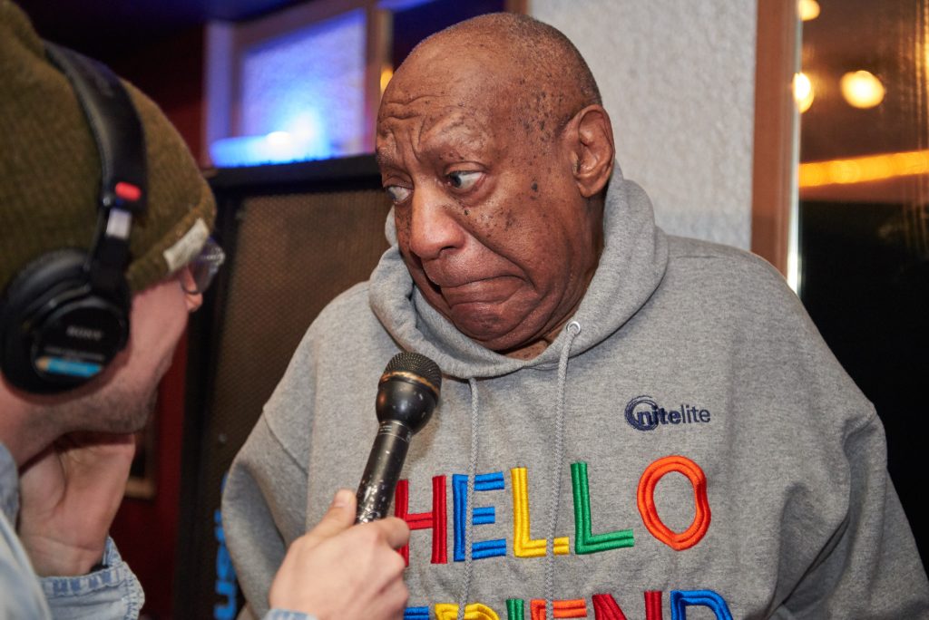_DSC4223 Bill Cosby makes a face instead of answering a question from WHYY's Bobby Allyn about his retrial in April