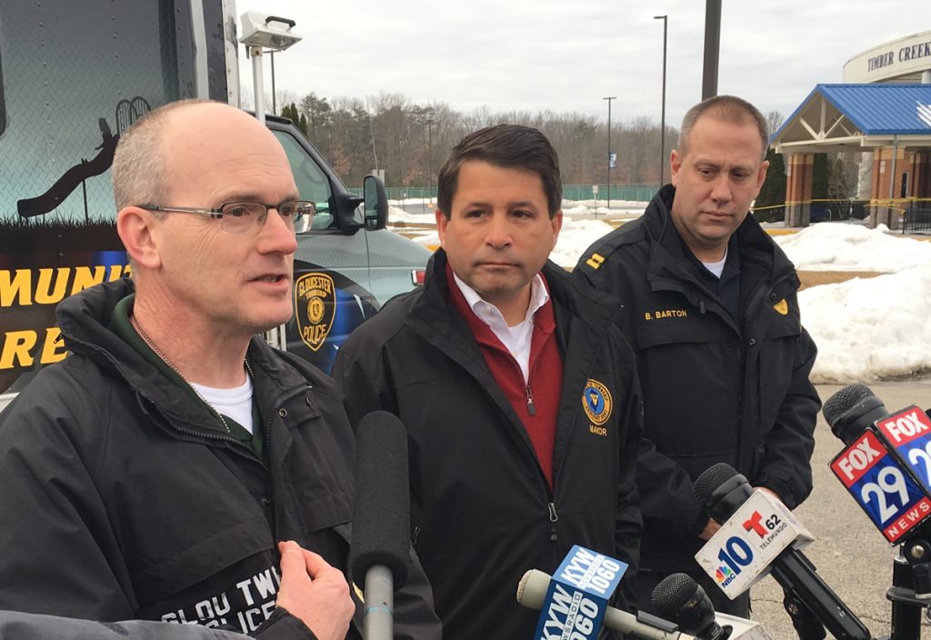 HYYTMstandoffx1200 Police Chief Harry Earle speaks to reporters following a standoff Thursday (Tom MacDonald/WHYY)