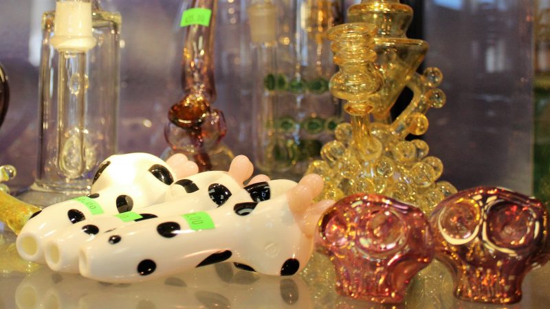 Smoking paraphernalia on display. (Bill Barlow/for WHYY)