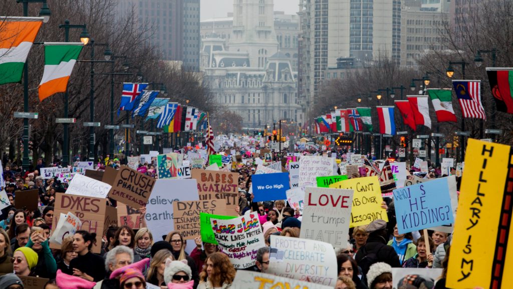Larrison_Best_2017-15 Protestors march down the Ben Franklin Parkway during the Women's March on Philadelphia