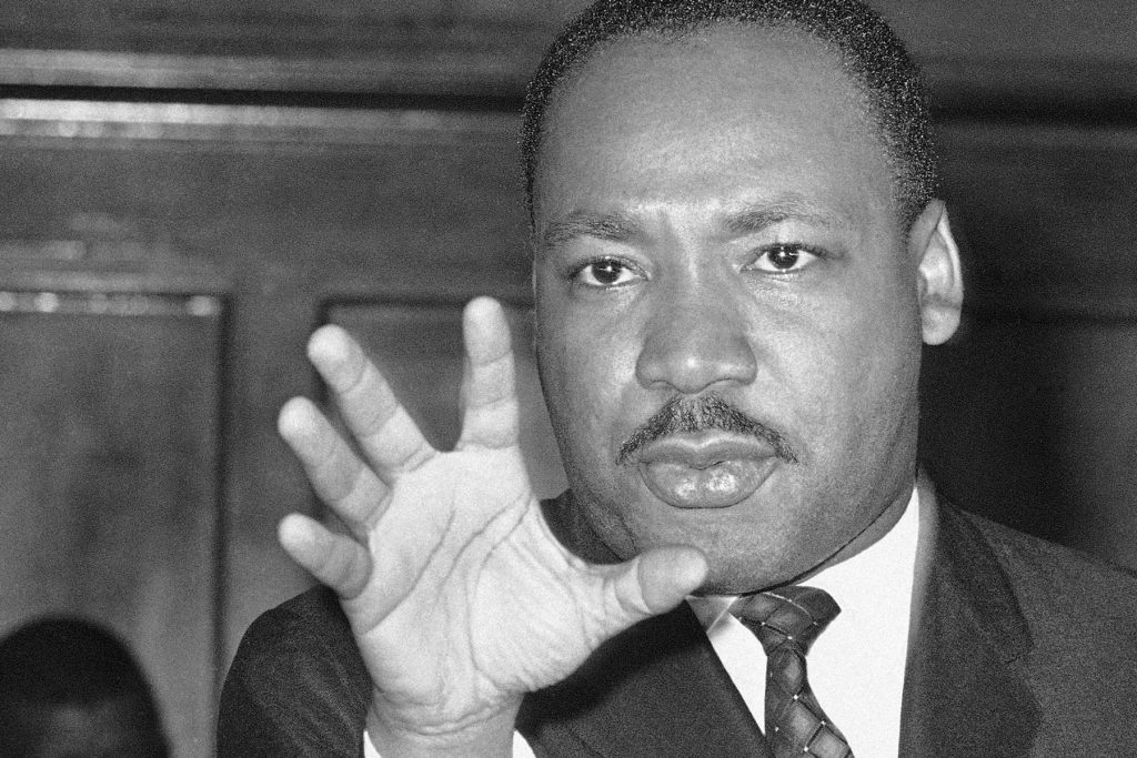 MLK Martin Luther King speaks in Atlanta in 1960.