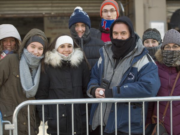 The Tucci family came dressed for the record low temperatures. The family members came from Pa. and Wilmington, Del.