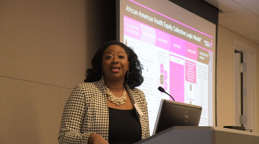 PHILLYTRIBkomenx1200 Shyrea Thompson, senior director of strategic initiatives, Susan G. Komen speaks during the African American Breast Health Equity Initiative Philadelphia Leadership Forum (Abdul R. Sulayman/The Philadelphia Tribune)