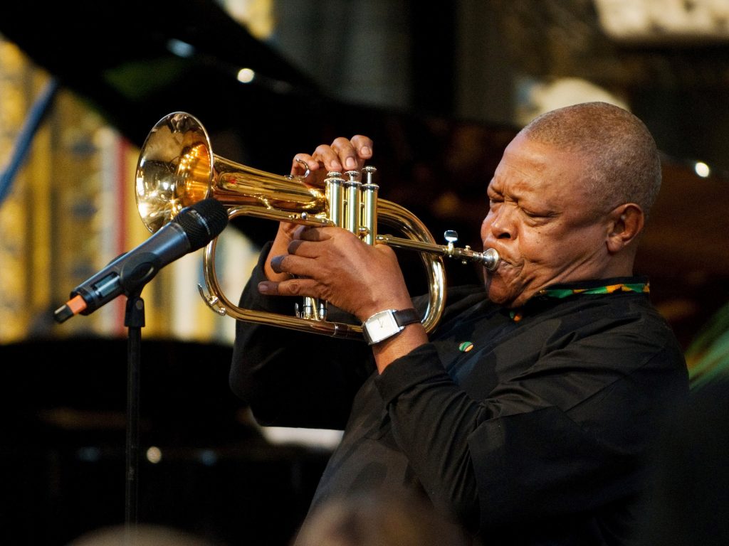 South African jazz musician Hugh Masekela performs during the Observance for Commonwealth Day service at Westminster Abbey in central London in March 2012. South African jazz musician Hugh Masekela performs during the Observance for Commonwealth Day service at Westminster Abbey in central London in March 2012.