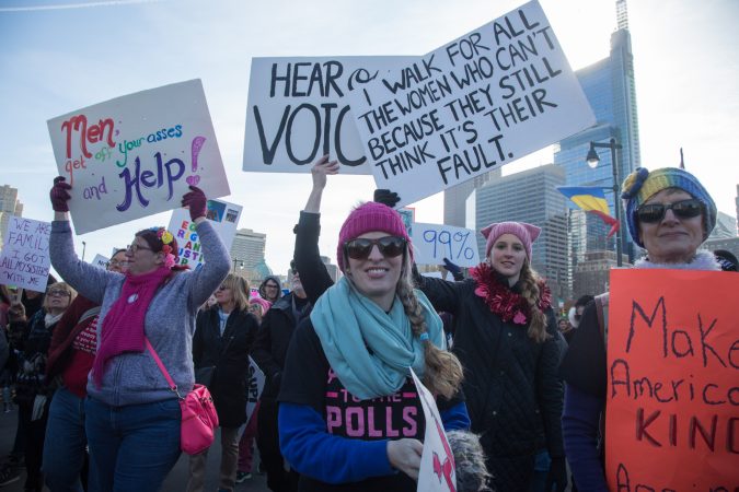 The 2018 Womens March on Philadelphia, January 20, 2018. (Emily Cohen for WHYY)