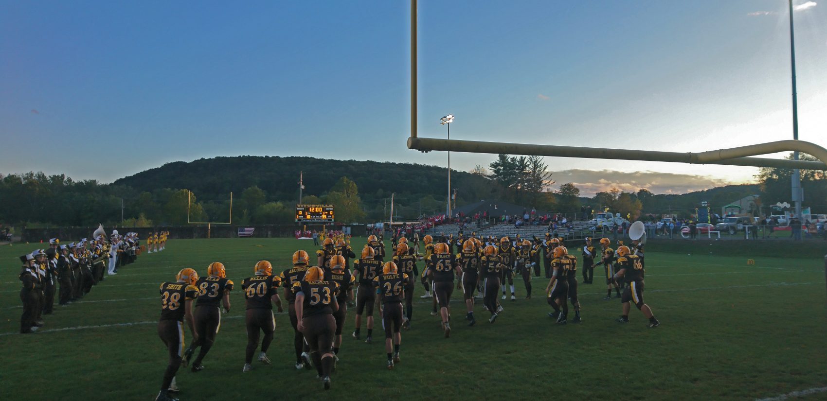 The Titusville football team takes the field for the 2017 homecoming game