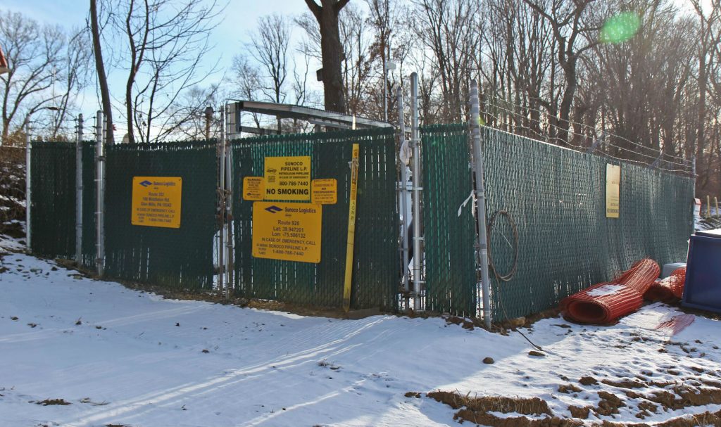 in-erics-development_preview-1 On Jan. 2, the Pennsylvania environmental protection department suspended work related to permits it issued for the Mariner East 2 pipeline. This photo shows a work area off Fallbrook Lane in Glen Mills, near Philadelphia. (Kimberly Paynter/WHYY)