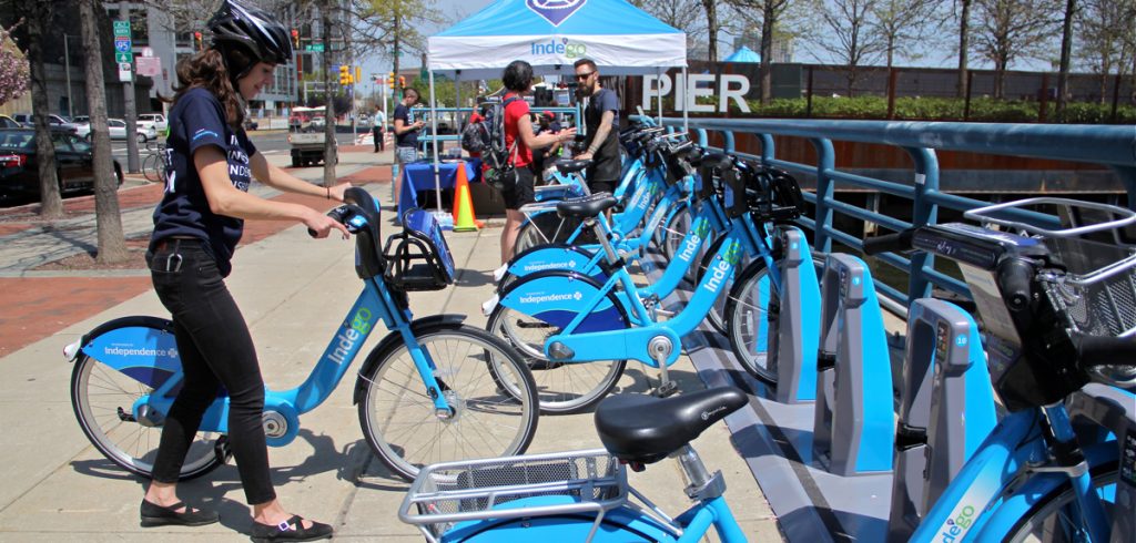 indego An Indego bike dock at Race Street Pier