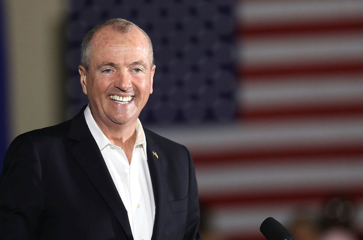 NEWARK, NJ - OCTOBER 19:  Democratic candidate Phil Murphy, who is running against Republican Lt. Gov. Kim Guadagno for the governor of New Jersey , speaks at a rally on October 19, 2017 in Newark, New Jersey. Murphy was later joined by former President Barack Obama This is Obama's first return to the campaign trail to stump for Democratic gubernatorial candidates in New Jersey and Virginia as they prepare for next month's elections.  (Photo by Spencer Platt/Getty Images)