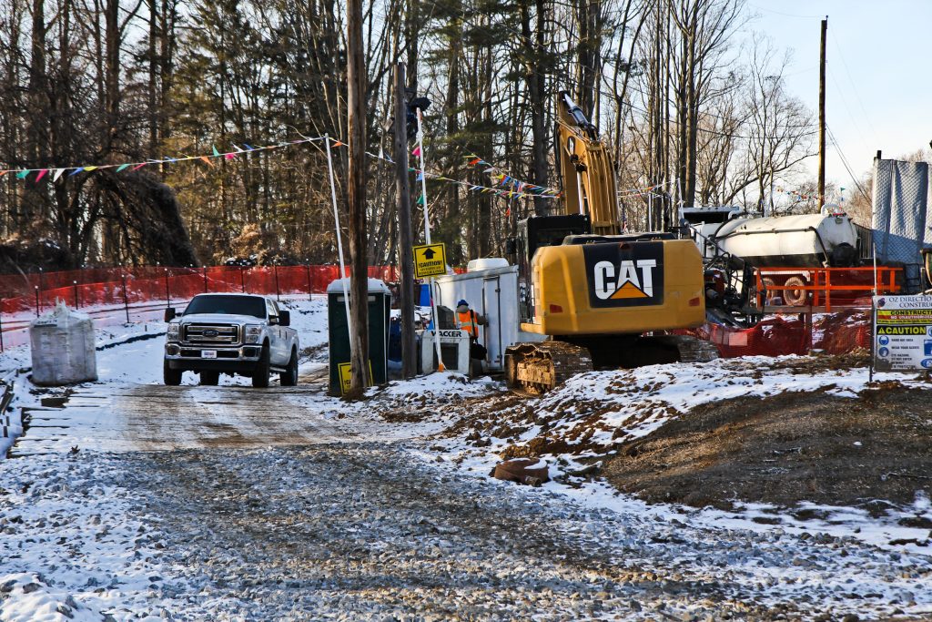 Mariner East 2 construction site on Shepherd Road in Edgemont Township, Delaware County. (Kimberly Paynter/WHYY)