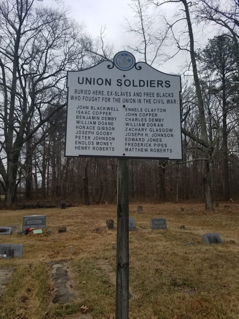 20180130_125359 Unionville historical marker displays names of 18 Black Civil War veterans who founded the town. (Andrea Gibbs/WHYY)