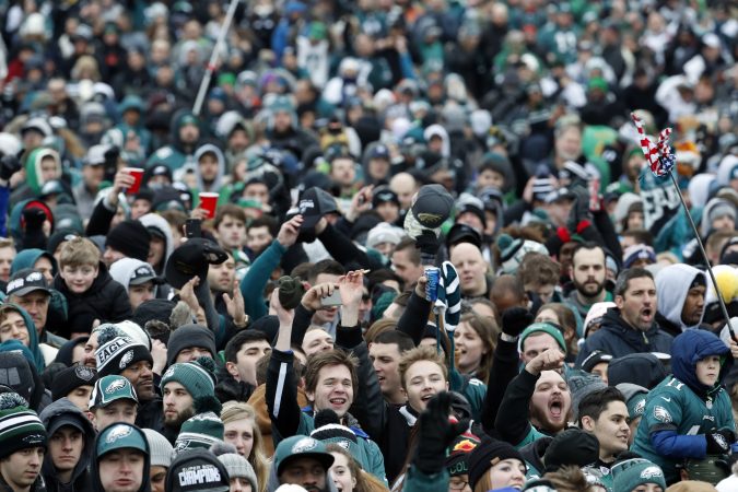 Updated: 9:10 a.m. It’s a historic day for Philly (first Eagles Super Bowl Parade ever!!) and you want to be there. Now, how to get to there? Where to start marching? Will there be food? Is Tina Fey coming? Don’t worry, we got you covered. The basics: The parade starts at 10:45 a.m. at Broad Street and Pattison Avenue in South Philadelphia and ends at the Art Museum. The parade will travel north on Broad Street to City Hall, where it will wrap around and then head up the Parkway for a celebration on the Art Museum steps scheduled for 1 p.m. It’s projected to last until about 3 p.m. City officials estimate that as many as 2 million people are expected to attend the parade. Commuting in for the celebration? The stadium lots are closed, but the city has lifted curbside parking restrictions today to ease congestion. The IKEA in South Philly opened its lot to parade-goers. But parking likely will still be a challenge: Some lots, like Patco’s Woodcrest parking lot in Cherry Hill, New Jersey, were packed — and closed to any more drivers hunting spots — by 7:30 a.m. If you are planning to take Uber or Lyft, expect to pay premium or surge pricing. There are reports of people paying as much as $30 to go just eight blocks. And SEPTA warned that service changes that normally would appear on its app might be wrong, due to parade chaos, and suggested riders first check the special Eagles Parade section of its website here before traveling. Walking might be your best bet today, as Destiny Daye found out as she waited for the Broad Street Line to get to her job at Penn. Normally she’d transfer to the El at City Hall, but that’s closed today. “I’m happy the Eagles won, but this is frustrating,” said Daye, 20, of North Philly, who planned to ditch public transit and walk. Read here for details on getting around. Crowds have gathered already at key point on the parade route, including at the Art Museum, where bundled-up fans chanted the Eagles cheer into the frigid morning. Lines at many Regional Rail stations snaked around walkways and parking lots, as revelers tried to beat the rush into the city. At the Norristown Transportation Center, nearly 100 people had lined up by 6:40 a.m., an hour before the next citybound train was scheduled to leave. Rocco Granato, of King of Prussia, is taking his son Christopher Strohm to the parade. 