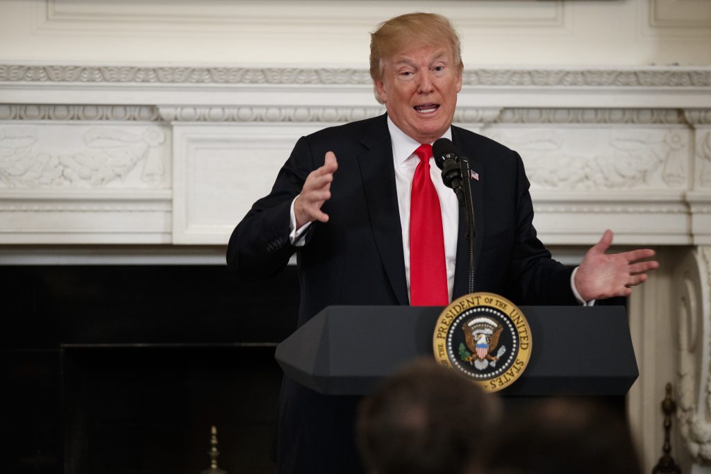 Donald Trump President Donald Trump speaks during a meeting with the members of the National Governors Association