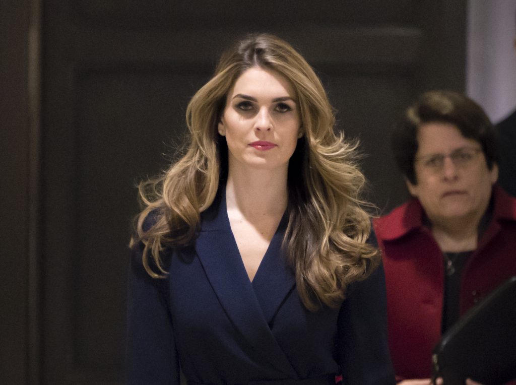 Hope Hicks White House Communications Director Hope Hicks, one of President Trump's closest aides and advisers, arrives to meet behind closed doors with the House Intelligence Committee, at the Capitol in Washington, Tuesday, Feb. 27, 2018. (J. Scott Applewhite/AP Photo)