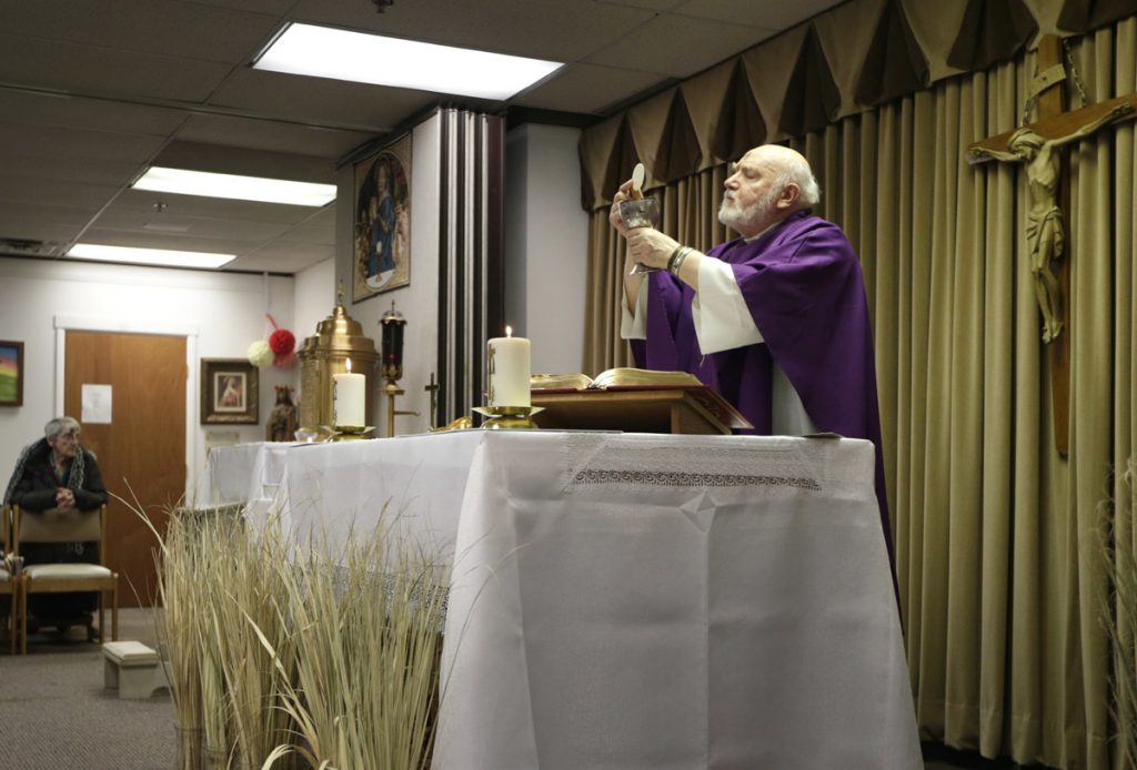 Mall Church Closing The Rev. Eugene Bettinger celebrates Mass at the Chapel on the Mall on Ash Wednesday last year in Paramus. New Jersey has the second-highest concentration of Catholics in the country. (Seth Wenig/AP Photo)