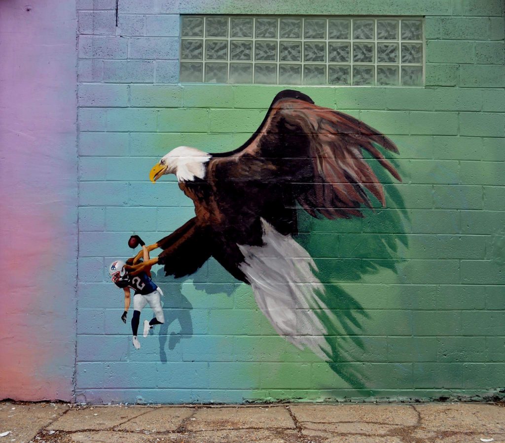 IMG_3852 Philadelphia street artist Meg Saligman hopes to go bigger with her Super Bowl mural