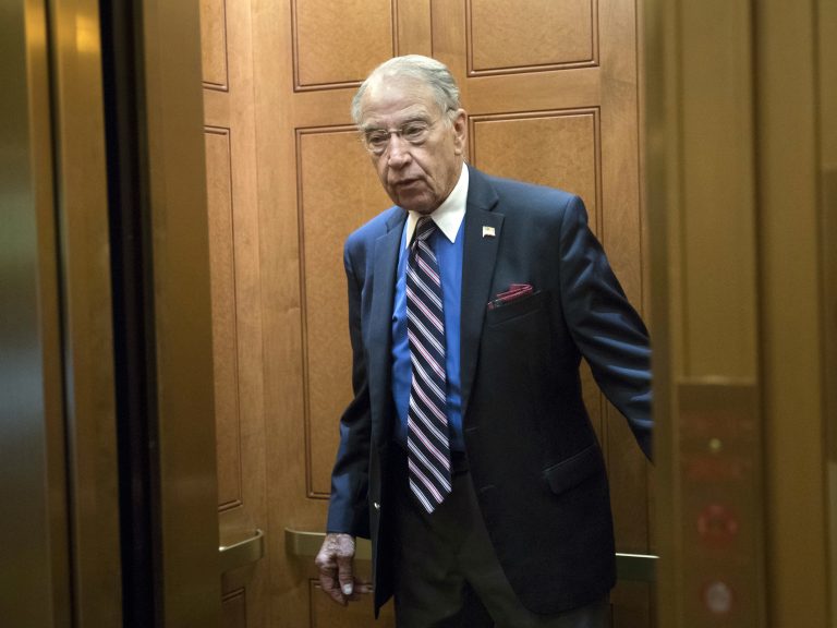 Sen. Chuck Grassley, R-Iowa, arrives at the Capitol in Washington, in a photo from September.