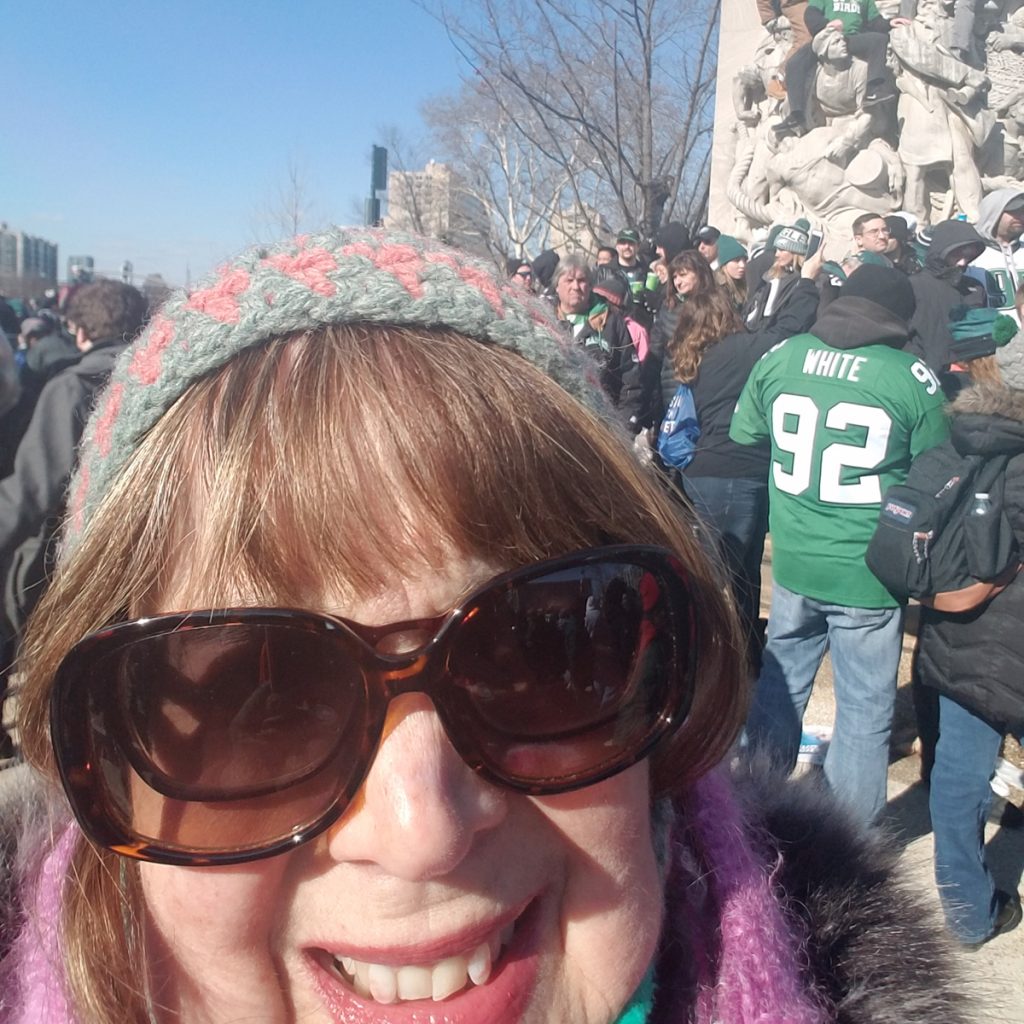 Donna Greenberg Donna Greenberg is shown at the Eagles Parade on the Benjamin Franklin Parkway