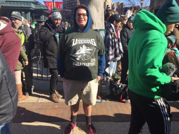 Andrew Pindale of Ocean City, N.J., says on a scale from one to 10, with 10 being coldest, he’s at a 6 with shorts on.