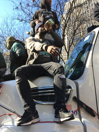 Just some casual day drinking on top of a garbage truck at the Eagles Super Bowl parade