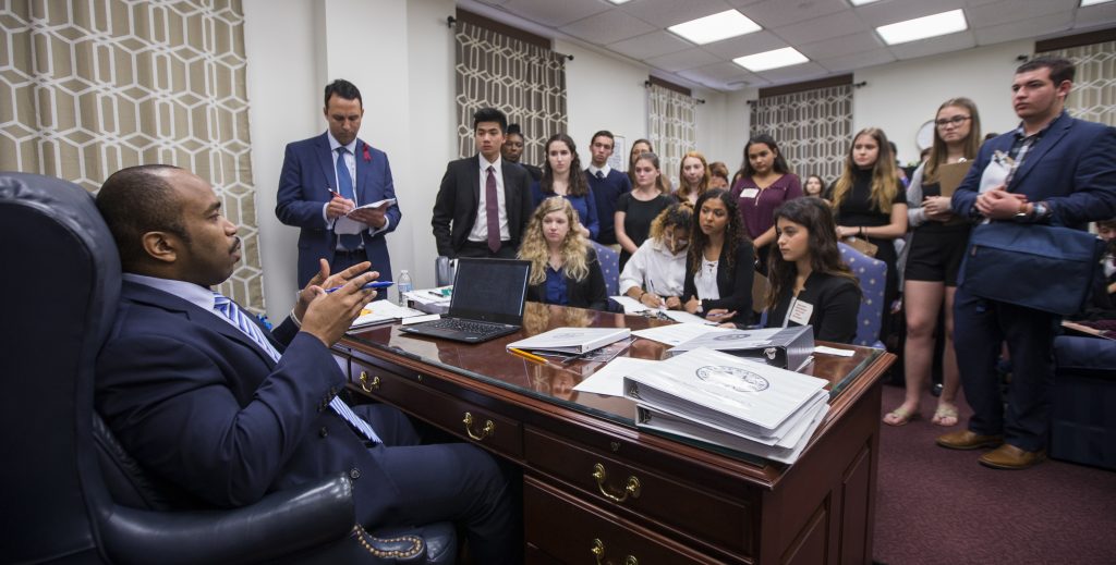 Fla. Sen. Bobby Powell Marjory Stoneman Douglas High School and other students from Broward County, Fla.