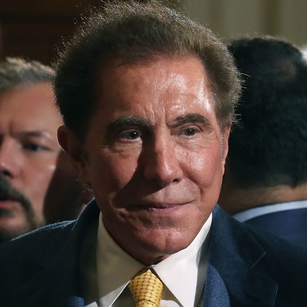 Steve Wynn, CEO of Wynn Resorts, attends a news conference held by President Trump in the East Room of the White House in July. The president was touting a decision by Apple supplier Foxconn to invest $10 billion to build a factory in Wisconsin that produces LCD panels. Steve Wynn, CEO of Wynn Resorts, attends a news conference held by President Trump in the East Room of the White House in July. The president was touting a decision by Apple supplier Foxconn to invest $10 billion to build a factory in Wisconsin that produces LCD panels