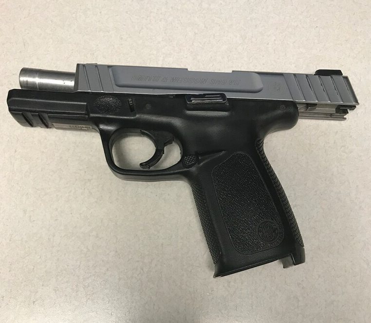 Police seized this 40-caliber Smith and Wesson handgun that was fully loaded with 12 rounds from the Fels student.
