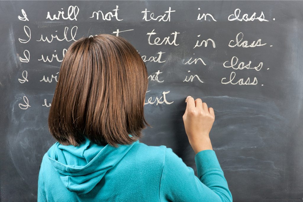 Punished For Texting In Class. Punished For Texting In Class.