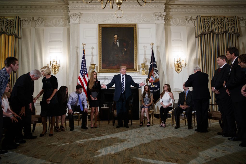 Donald Trump President Donald Trump hosts a listening session with high school students, teachers, and others