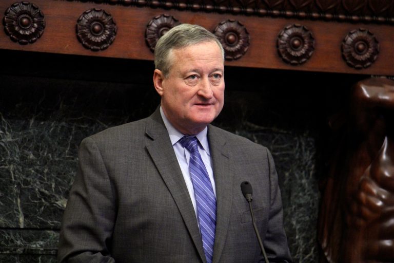2017-02-09-e-lee-jim-kenney-philadelphia-city-hall-768×512 Philadelphia Mayor Jim Kenney has received a list of 18 more candidates to consider as he works to assemble a nine-member city school board to replace the School Reform Commission. The candidate pool now stands at 45. (Emma Lee/WHYY)