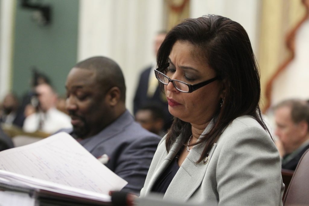 2018 03 01-e lee-maria quinones sanchez-philadelphia city hall-city council City Councilwoman Maria Quiñones-Sánchez (Emma Lee/WHYY)