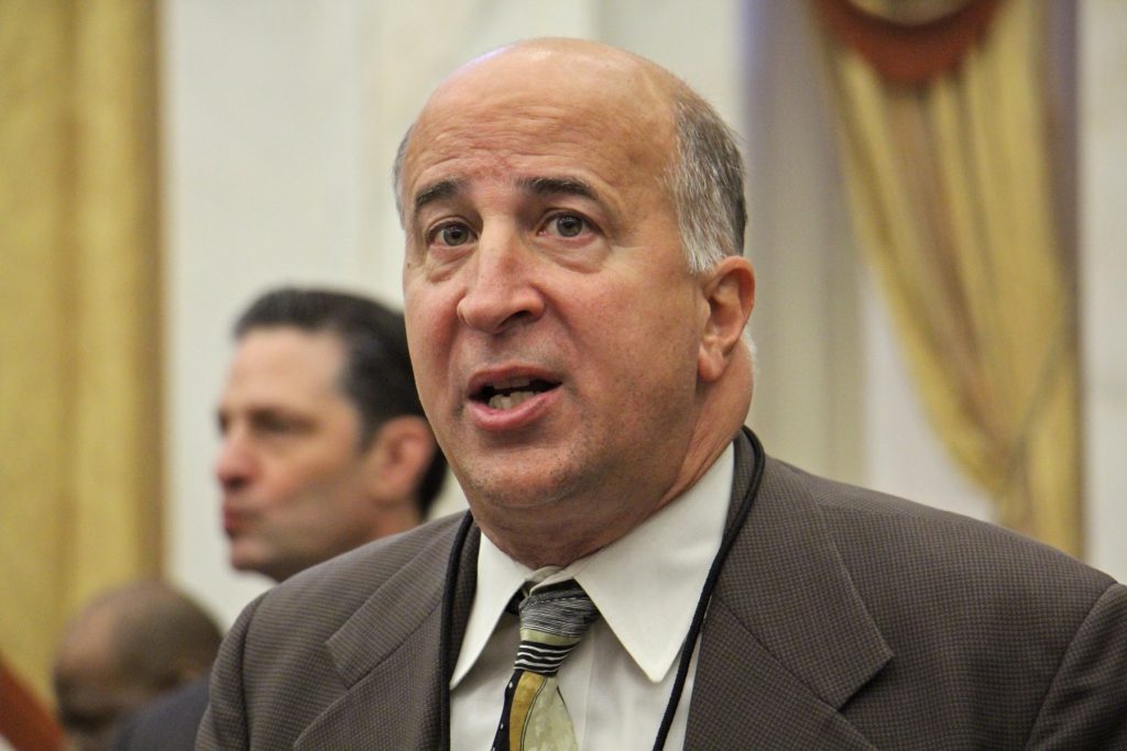 2018 03 01-e lee-mark squilla-philadelphia city hall-city council City Councilman Mark Squilla plans to introduce a bill to set best practices
for identifying and removing lead paint within Philadelphia school buildings. (Emma Lee/WHYY)