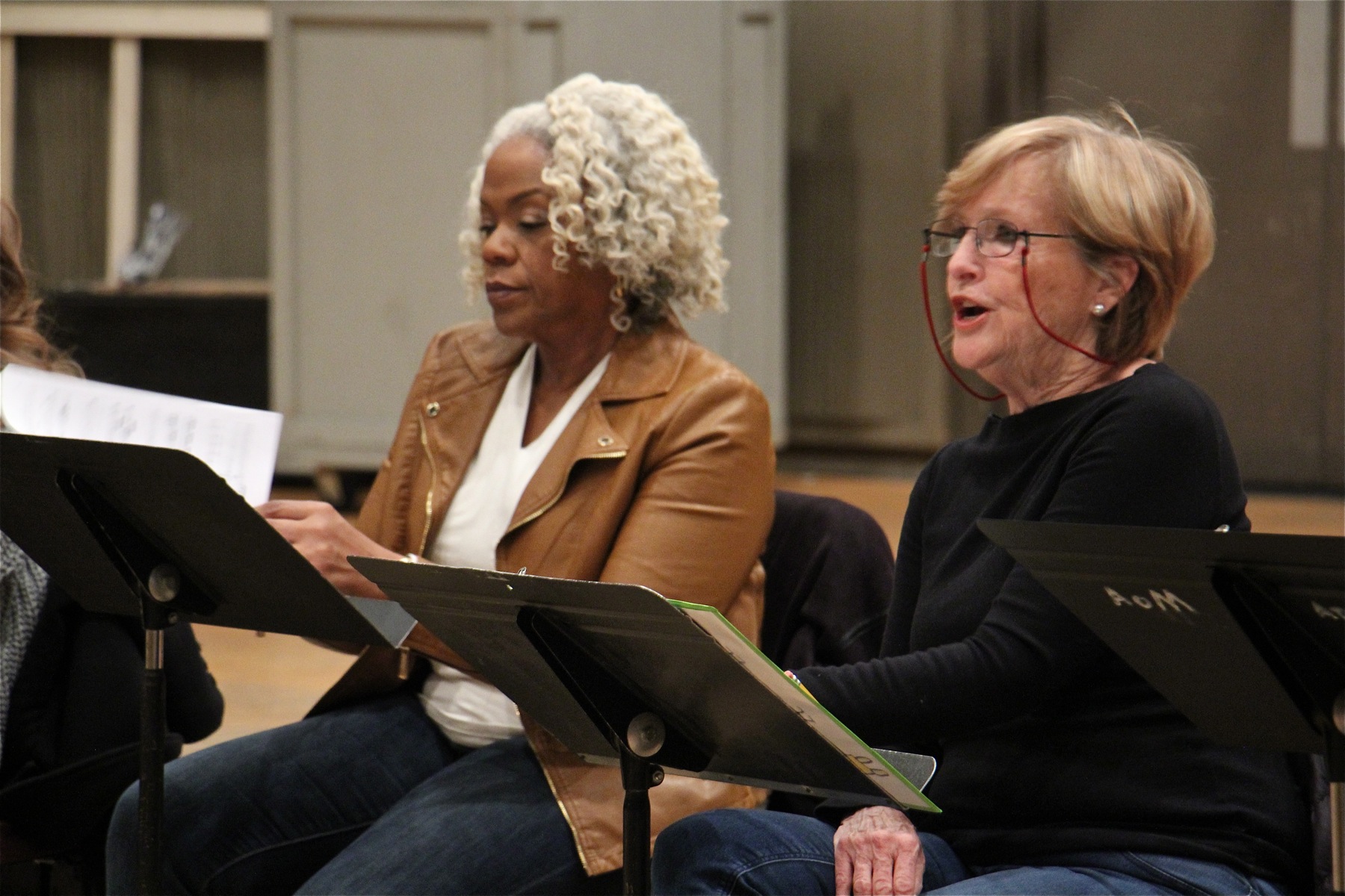 Marietta Simpson (left) and Frederica von Stade portray two women with Alzheimer's disease who fall in love in Opera Philadelphia's "Sky on Swings."