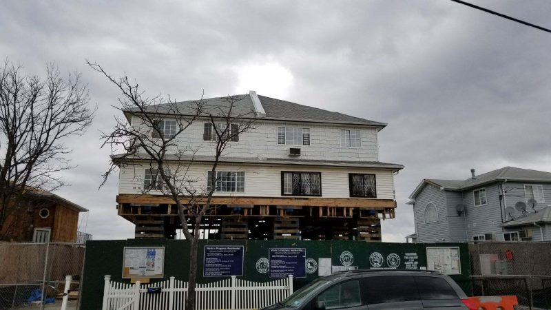 New York City houses in various stages of elevation. (Courtesy of New York City Mayor’s Office of Housing Recovery Operations)
