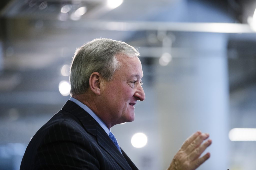 Philadelphia Mayor Philadelphia Mayor Jim Kenney speaks at Drexel University in Philadelphia, Tuesday, Nov. 14, 2017.