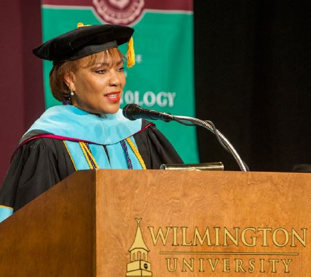 Capture Wilmington University President LaVerne T. Harmon, the first black woman to head a Delaware college or university, had her formal inauguration Thursday. (Courtesy of Wilmington University)