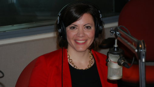 Christina Hartman during an appearance on WITF's Smart Talk. (Rich Copeland/WITF)