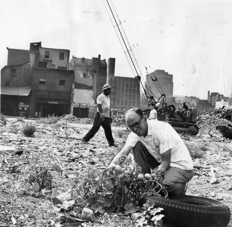 The demolition site of the Dock Street Market in 1960.