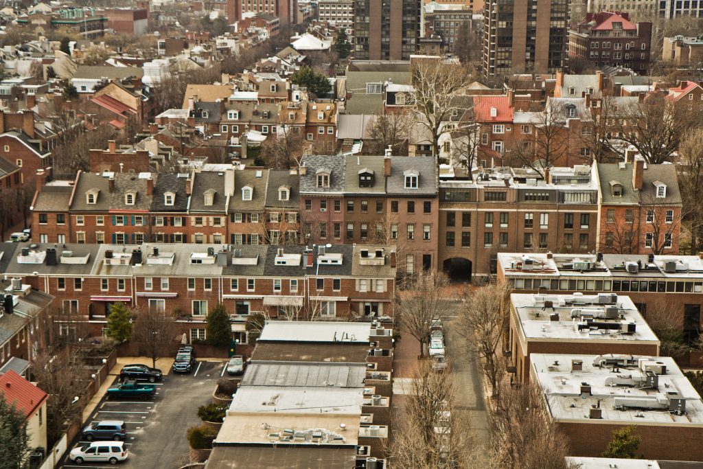 Harry Schwartz A view of Society Hill taken from inside the Society Hill Towers.