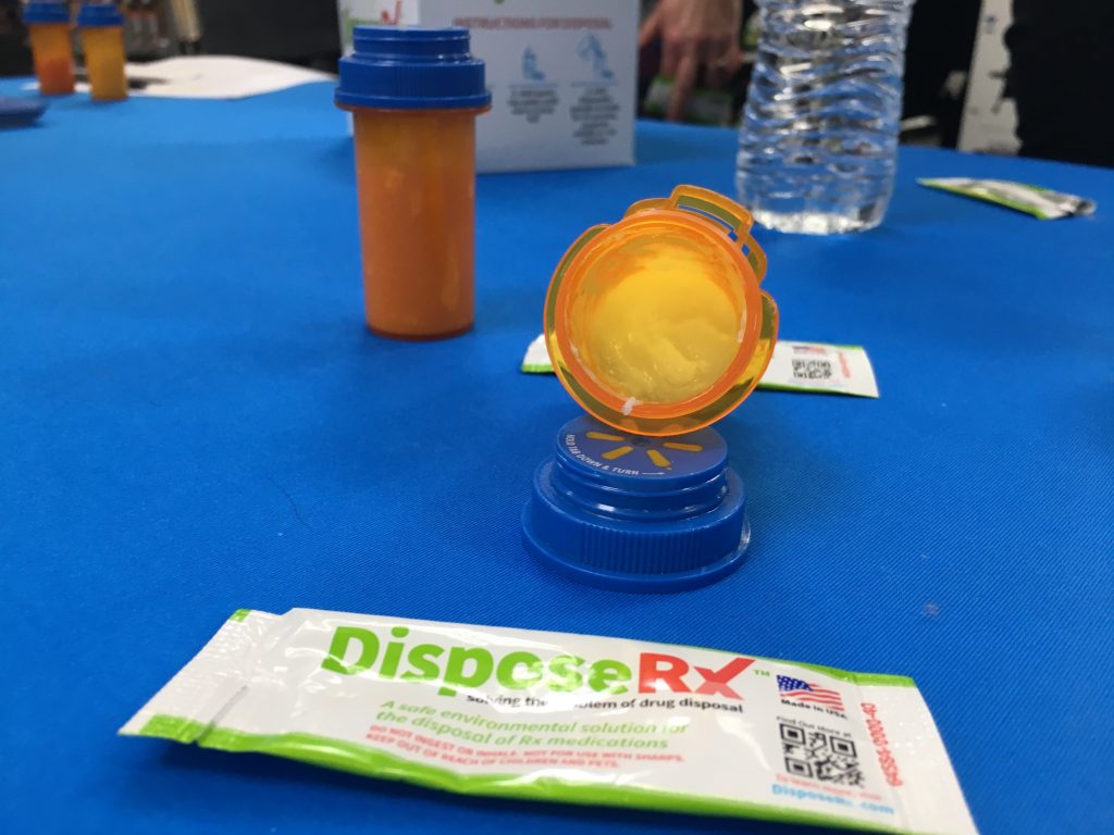 Walmart pharmacies are now distributing packets of DisposeRx, a powder designed to keep unused opioid medication from creating future addicts. (Mark Eichmann/WHYY)