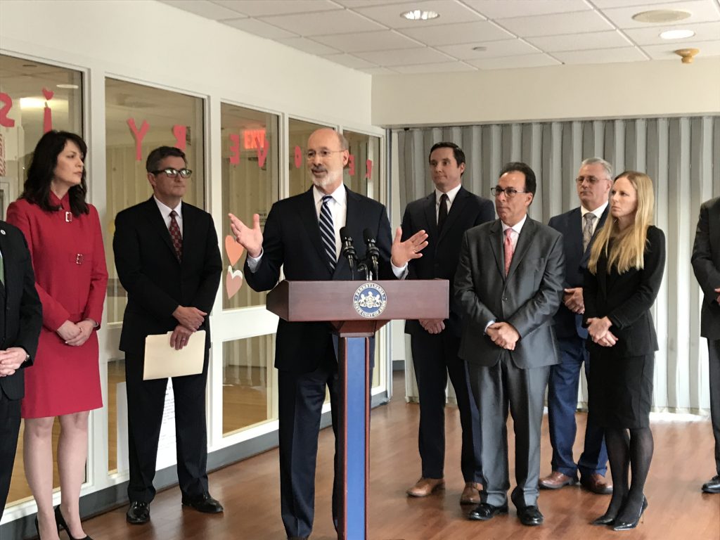 IMG_0228 Governor Tom Wolf speaks at the First Steps Treatment Center at Chester-Crozer Medical Center.