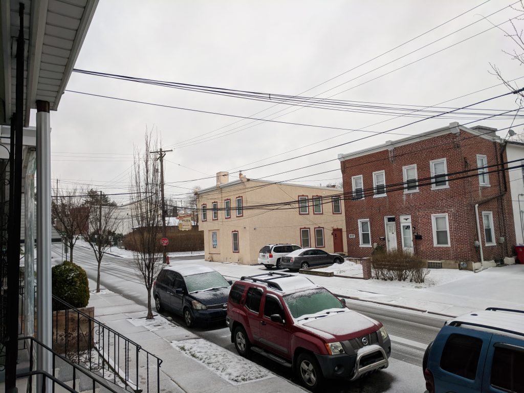 IMG_20180321_075156 Freezing rain is accumulating on the roads in Norristown, Montgomery County.