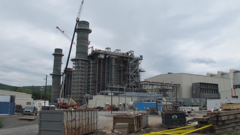A natural gas power plant under construction in Bradford County, Pa. (Marie Cusick/StateImpact Pennsylvania)