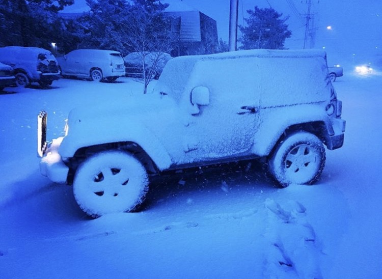 IMG_7210 in this 2018 file photo, a snow encrusted Jeep is seen in Lavallette, Ocean County. (@nickhonachefsky via Twitter)